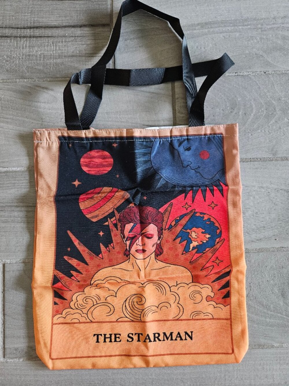 NEW David Bowie Inspired Starman Tarot Tote Bag Ziggy Stardust Cosmic